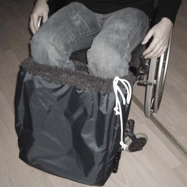Original Orgaterm Rollstuhl Schlupfsack Fußsack Webpelz schwarz