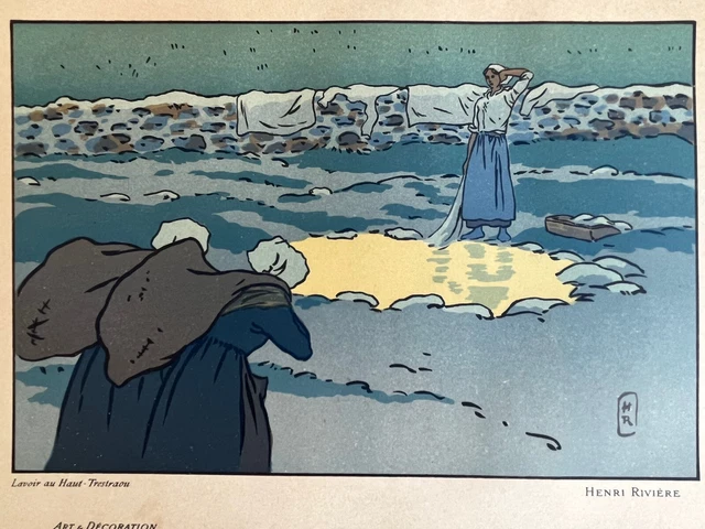 HENRI RIVIERE gravure lithographie bretonne bretagne marine