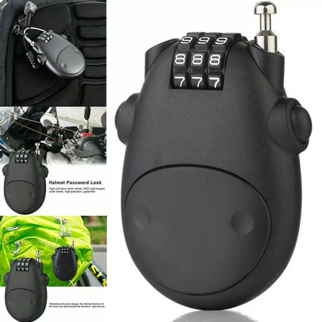 Anti-theft Lock Motorcycle Helmet Cable Steel Retractable Combination Lock