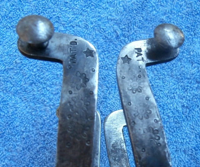 Antique August Buermann Star Marked Daisy Pattern Horse Spurs w/ Leather Straps