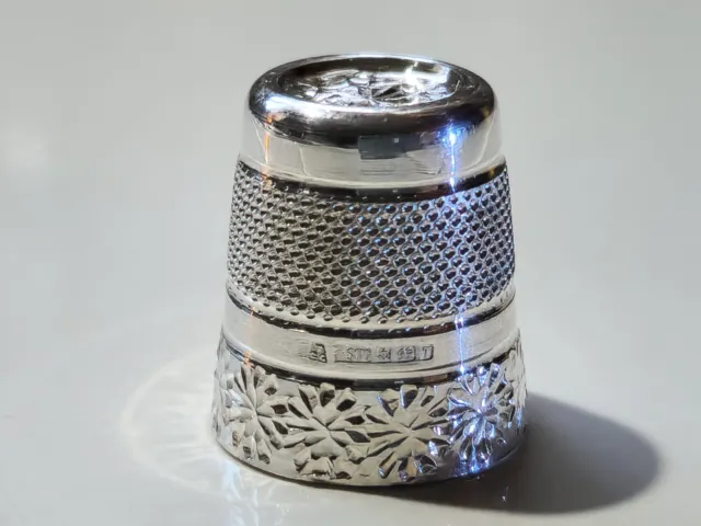 Vintage Sterling Silver Thimble Made in England by Swann Thimbles No holes EC