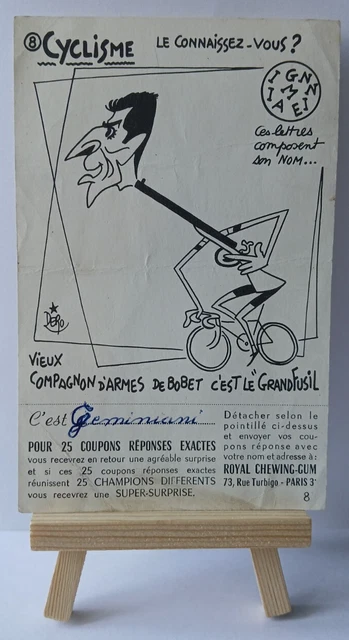 Photo Presse Vintage Cyclisme - Raphaël Géminiani, 1958 - Tirage Original 18x27cm
