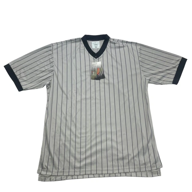 SMITTY Referee Official Shirt Adult 3XL Gray Black Striped Short Sleeve NWT