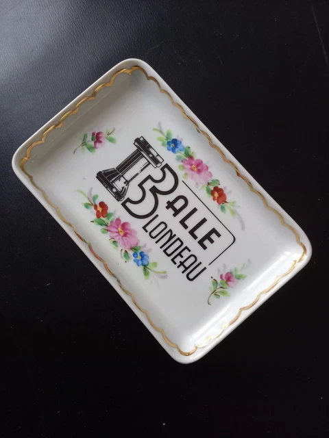 Cendrier BALLE BLONDEAU Chasseurs Chasse porcelaine Limoges Clamecy ancien tir