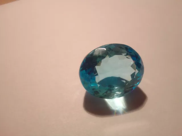 1 swiss blue oval facet Topas 32,35 ct 17,7 x 21,4mm Nachbau, origin Brazil 3