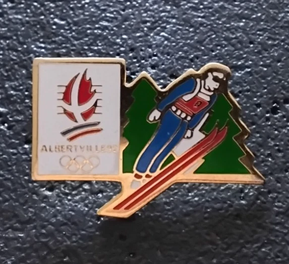 Pin's Chalon Sur Marne 03/01/92 Etape Flamme Jeux Olympique JO Albertville 1992