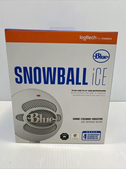 Logitech for Creators Blue Snowball iCE White Plug and Play USB Microphone