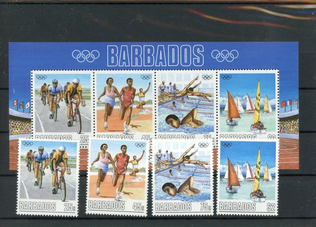 Barbados 701-704, Block 23 postfrisch Olympia #JL264