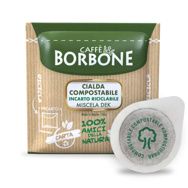 Caffè Borbone Cialde Filtro Carta 44Mm Ese Miscela Verde-Dek  50 Pz Decaffeinato