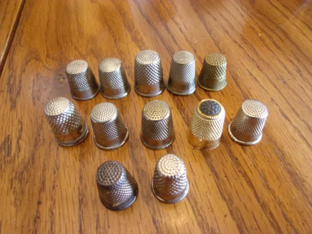 Vintage Sewing Thimbles Made In Germany Spain Japan England Lot Of 13
