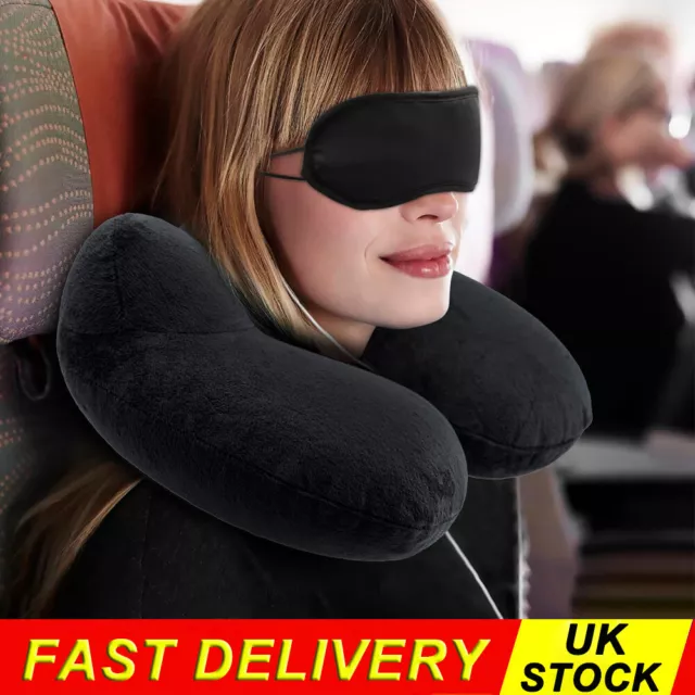 Inflatable U Shaped Travel Pillow Neck Support Soft Head Rest Car Plane Cushion