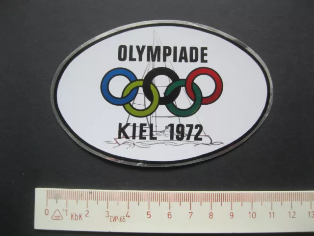 OLYMPIADE KIEL 1972 alter originaler Sticker Aufkleber Werbung