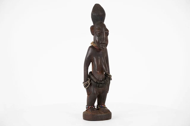 Decorated Yoruba Female Figure 13.5" - Nigeria - African Art