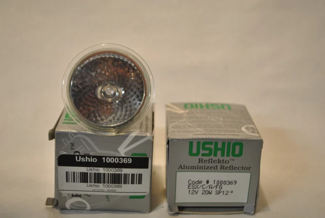 Ushio Reflector Bulb 1000369 Esx/C/A/Fg 12V 20W Sp12 Deg 2-Pack