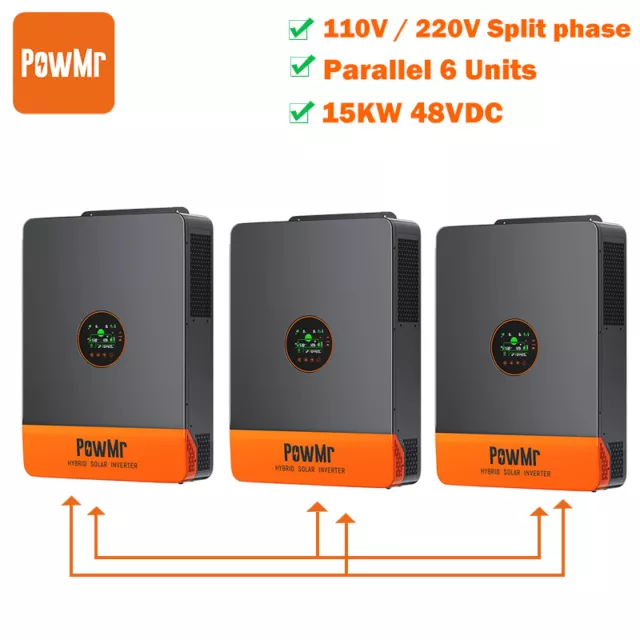 15KW 48V Solar Hybrid Inverter 120V/240V Split Phase 100A MPPT Charge Controller