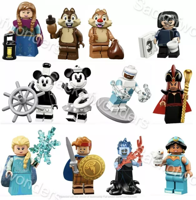 12 PCS SET ~ LEGO DISNEY Series 2 Minifigures Party Favor Cupcake Cake Toppers