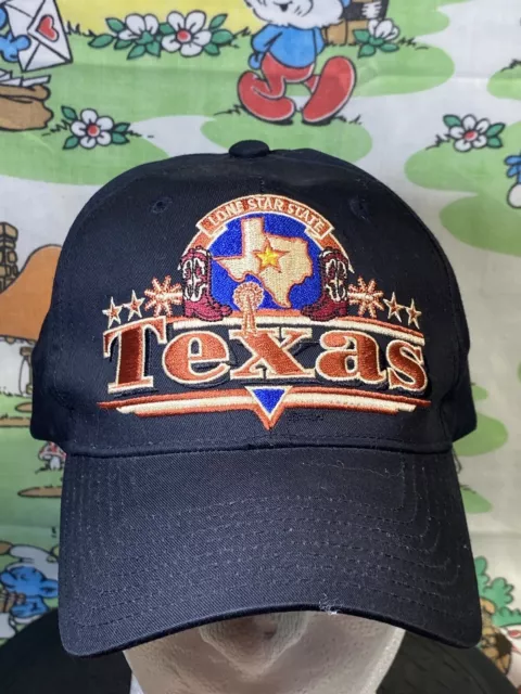 Lone Star State Texas Hat Captain Travel Embroidered Hook And Loop Souvenir Cap