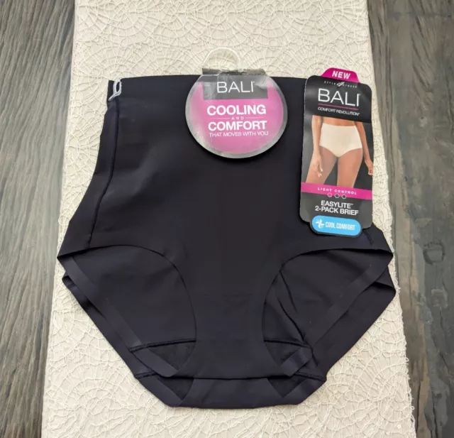 3 pack Bali 10/3XL Light Tummy CONTROL Double Support Nylon Hi-cut BRIEF  Panties 
