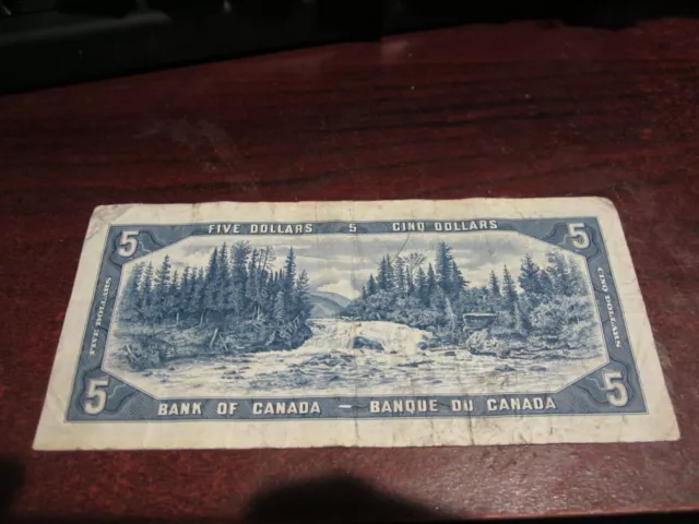 1954 - $5 Canada note - Canadian five dollar bill - RX8811331 2