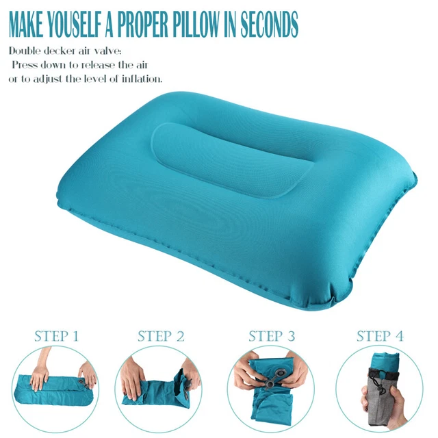 Travel Pillow Foldable Inflatable U-shaped Neck Support Car Airplane Air Cushion 4