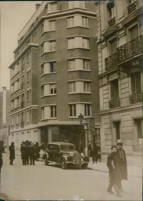 Paris, rue Mouffetard, immeubles de logements à bon marché Vintage silver print
