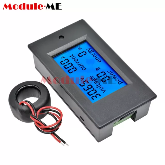 LCD AC 80-260V 0-100A Digital Voltage Volt Current Meter Panel Power Energy