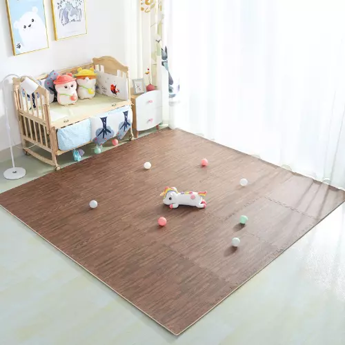 30x30cm Foam Rug Baby Mat Baby Activity Gym Puzzle Wood Floor Carpet Play Mat