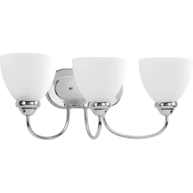 Progress Lighting P2919 Chrome Heart Three-Light Traditional Bathroom Fixture