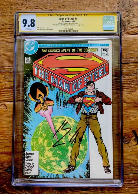 CGC 9.8 Signed HENRY CAVILL 1986 Superman Man of Steel #1. DC COMICS