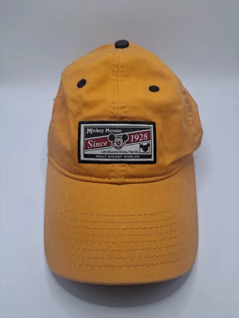 Disney Hat Cap Strap Back Yellow Blue Mickey Mouse Walt Disney World Mens