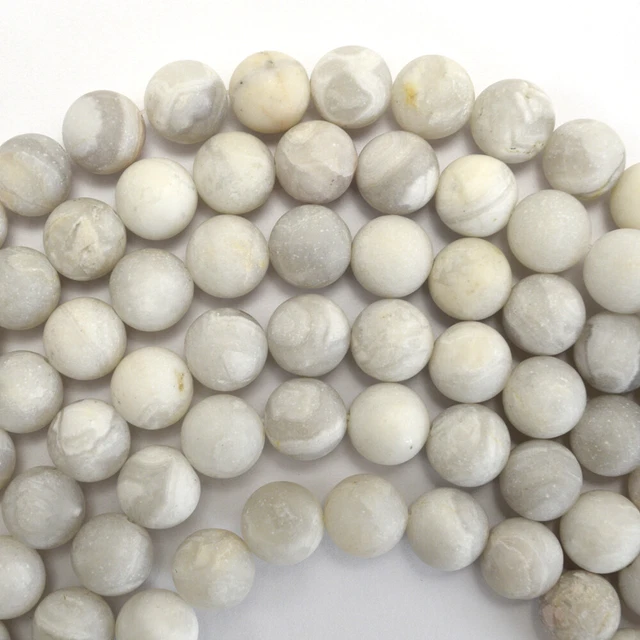 Natural Matte Cream Crazy Lace Agate Round Beads 15"Strand 4mm 6mm 8mm 10mm 12mm