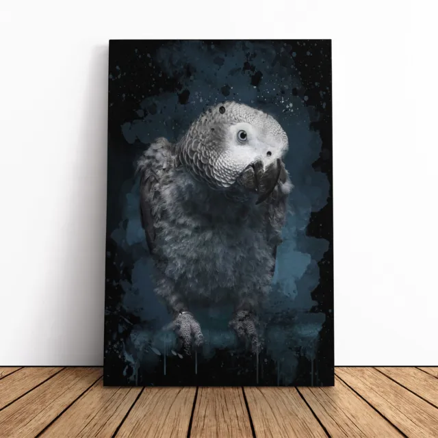 African Grey Parrot  Canvas Wall Art Painting Framed Decor Poster Print Picture