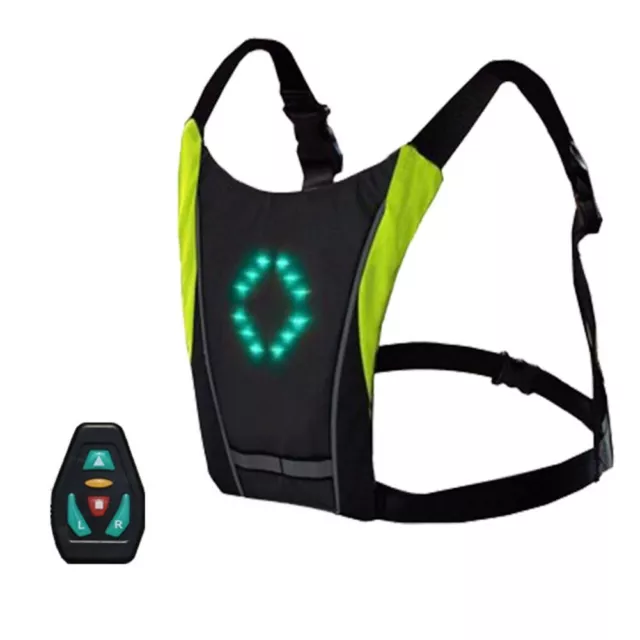 Mochila de ciclismo reflectante ultraligera señales de giro LED control inalámbrico