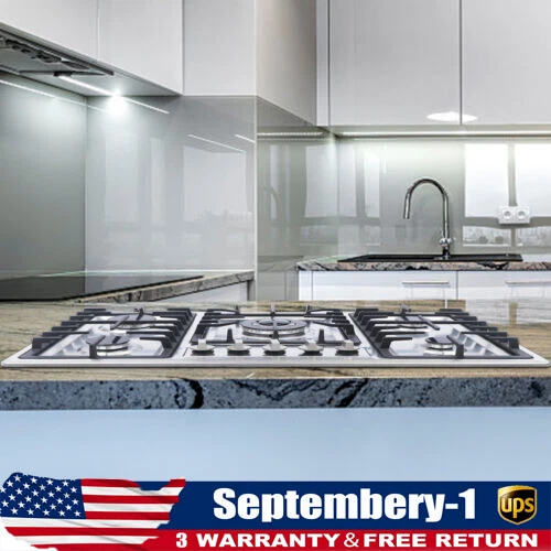 BUILTIN 5 BURNERS Stove Top Gas Cooktop Stove Gas Cooking Easy Clean