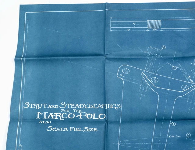 L. Francis Herreshoff Orig Vintage MARCO POLO Boat Blueprint #20/22 Strut Steady