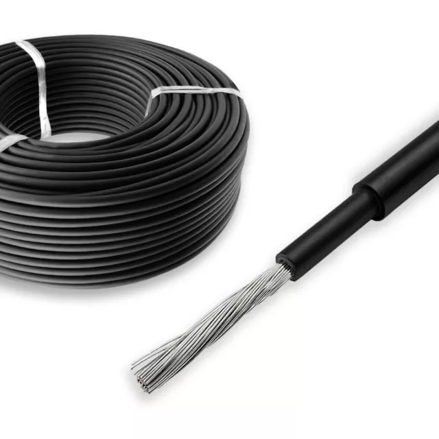 50m Solarkabel H1Z2Z2-K 6 mm² Photovoltaik Kabel für PV Anlagen schwarz