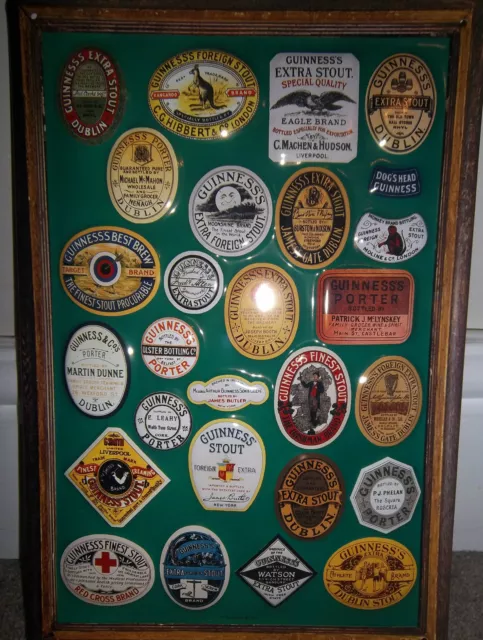 GUINNESS old bottle labels: EMBOSSED 3D METAL ADVERTISING SIGN 30x20cm,IRISH BAR