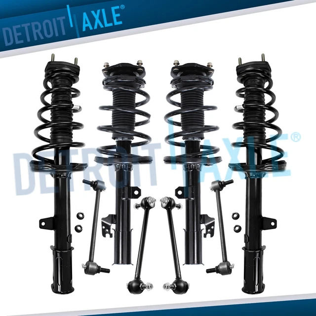 Front Rear Struts w/Coil Springs + Sway Bars for 2008-2013 Toyota Highlander FWD