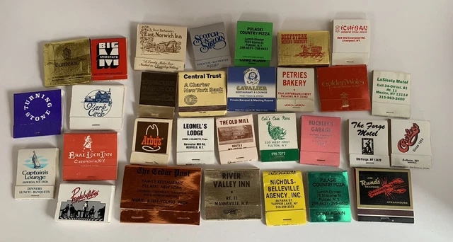Vintage Lot 30 Matchbooks New York State Advertising Restaurants