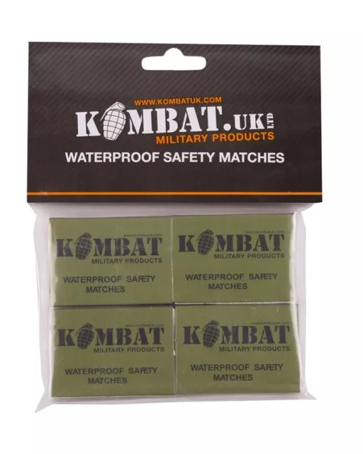 4 Pack Waterproof / Windproof Matches - Fire Starting / Survival / Bushcraft