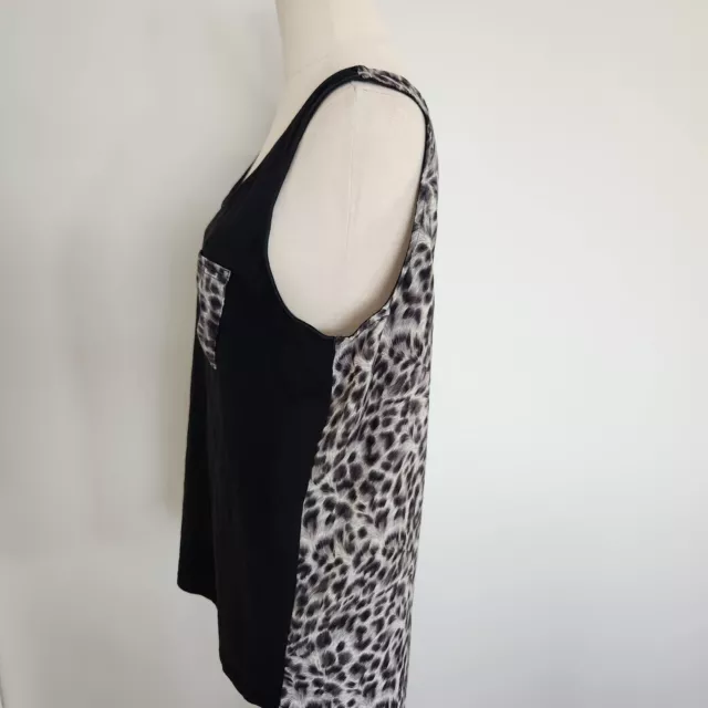 True Harmony Limited Edition Tank Top Sz 14 Womens Black & Animal Print Stretch 2