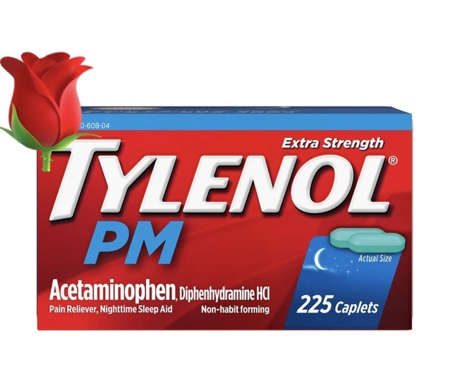 NIB Tylenol PM Caplets (225 ct.) Pain Reliever, Nighttime Sleep 500 mg