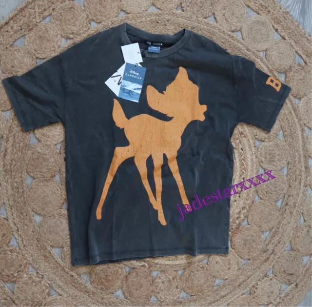 ZARA DISNEY BAMBI T Shirt Anthracite Grey S Small 8 New 19.99 PicClick UK