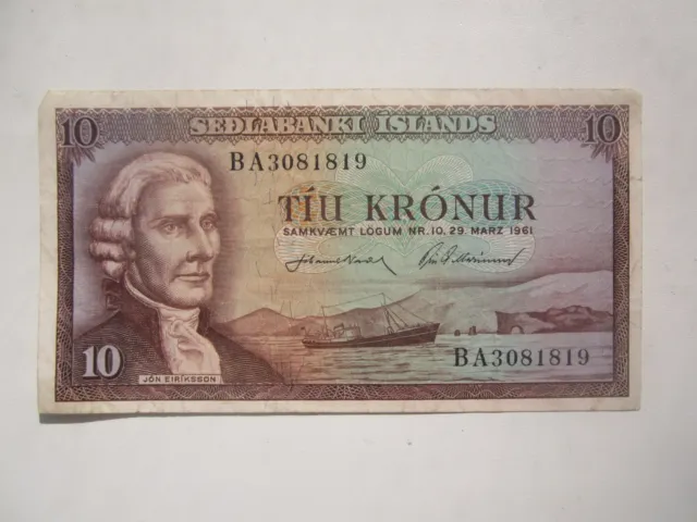 1961 Iceland 10 Kronur