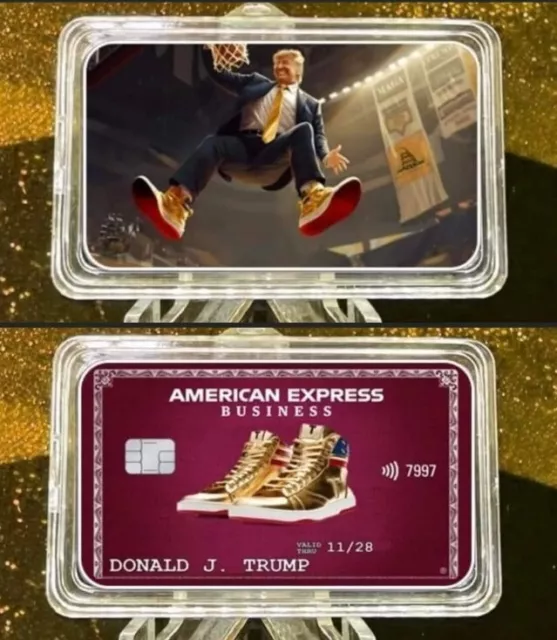 Donald Trump MAGA Gold Sneakers American Express - 1oz .999 Fine Silver Bar COA