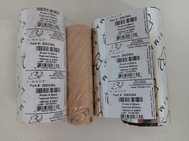 Rimage 2002364 Prism III Black Thermal Print Ribbon Lot of 2 ~READ DESCRIPTION~
