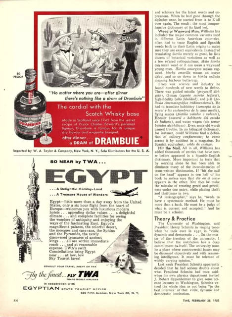 Print Ad 1955 Drambuie Cordial Scotch Whisky Base/Egypt/Bostitch Staplers....