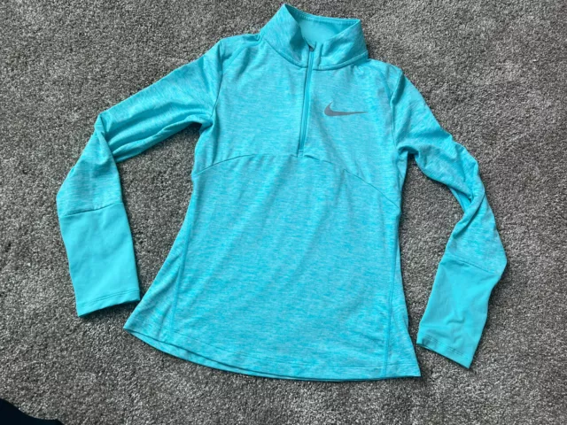 Nike Dri-Fit Element Running Shirt 1/4 Zip Top Youth Size Medium  - Blue