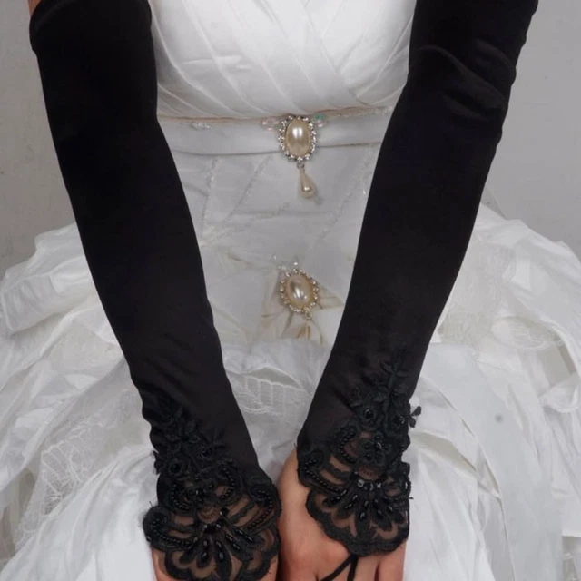 Guanti lunghi senza dita guanti da sposa matrimonio cosplay festa cosplay