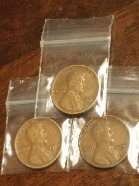 1921 S 1923 S 1924 S Lincoln Wheat Cent 3 Great Coins